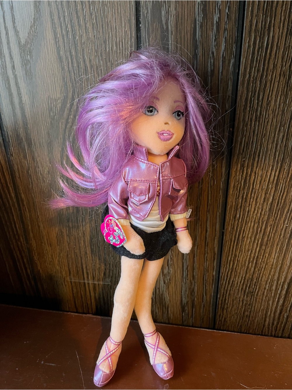 Ty Beanie Girlz Poseable Plush Doll 12” Tall Punky Penny Purple Hair 2007 Boots